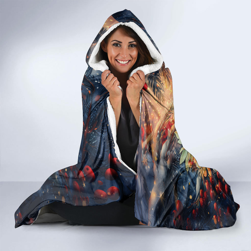 Personalised New Zealand Tui in Pohutukawa Hooded Blanket Christmas in July