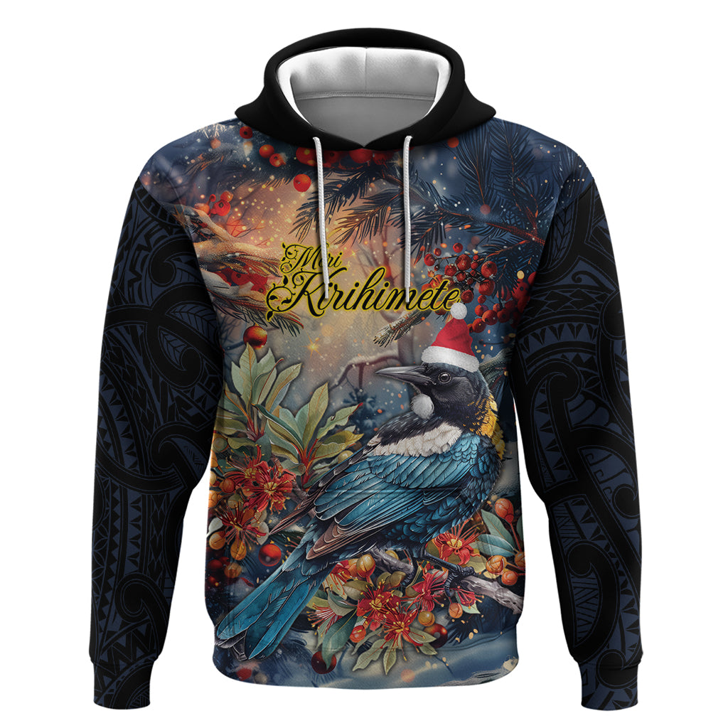 Personalised New Zealand Tui in Pohutukawa Hoodie Christmas in July