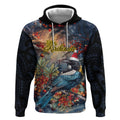 Personalised New Zealand Tui in Pohutukawa Hoodie Christmas in July