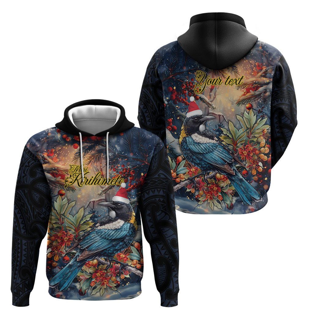 Personalised New Zealand Tui in Pohutukawa Hoodie Christmas in July