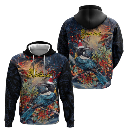 Personalised New Zealand Tui in Pohutukawa Hoodie Christmas in July