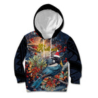 Personalised New Zealand Tui in Pohutukawa Kid Hoodie Christmas in July
