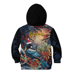 Personalised New Zealand Tui in Pohutukawa Kid Hoodie Christmas in July