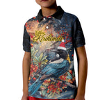 Personalised New Zealand Tui in Pohutukawa Kid Polo Shirt Christmas in July