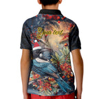 Personalised New Zealand Tui in Pohutukawa Kid Polo Shirt Christmas in July