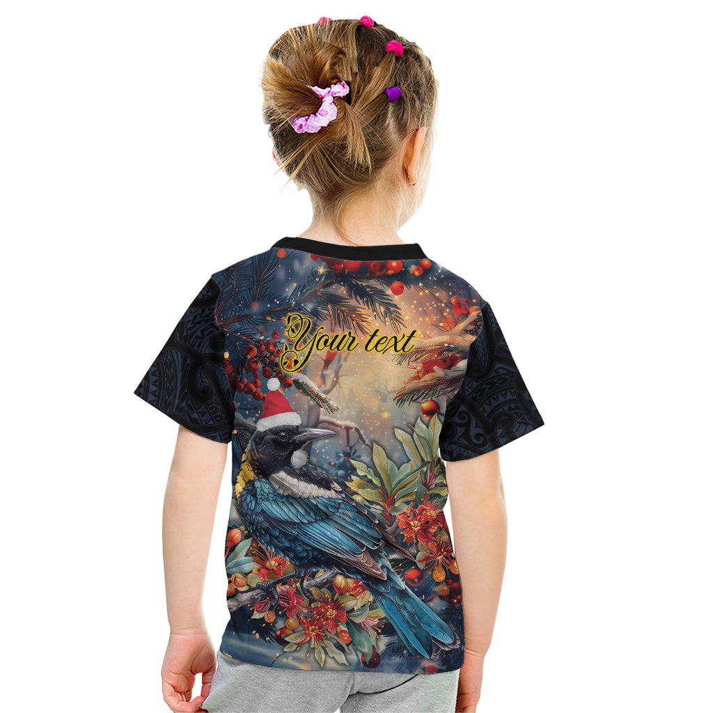 Personalised New Zealand Tui in Pohutukawa Kid T Shirt Christmas in July