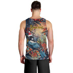 Personalised New Zealand Tui in Pohutukawa Men Tank Top Christmas in July
