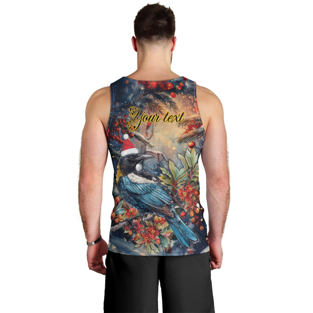 Personalised New Zealand Tui in Pohutukawa Men Tank Top Christmas in July