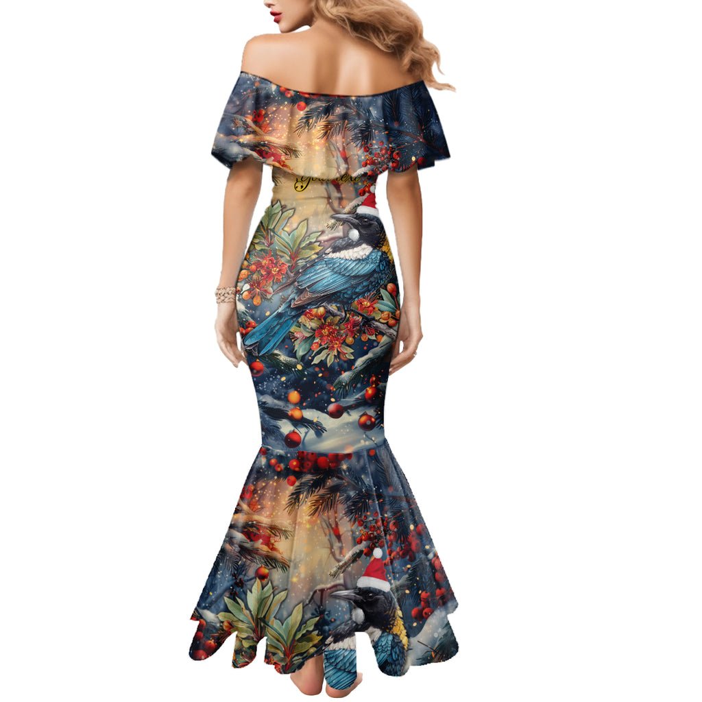 Personalised New Zealand Tui in Pohutukawa Mermaid Dress Christmas in July
