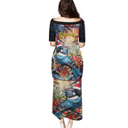Personalised New Zealand Tui in Pohutukawa Puletasi Christmas in July