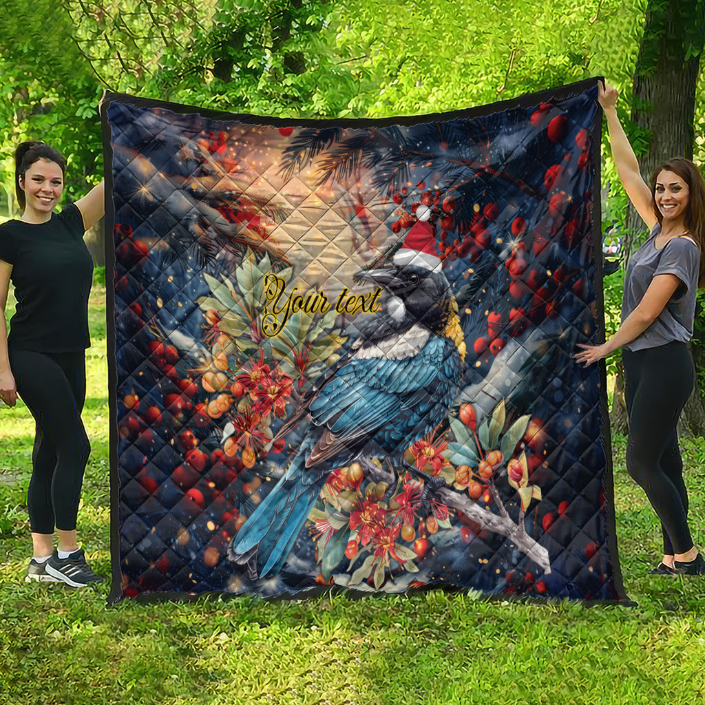 Personalised New Zealand Tui in Pohutukawa Quilt Christmas in July