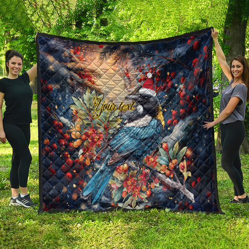 Personalised New Zealand Tui in Pohutukawa Quilt Christmas in July