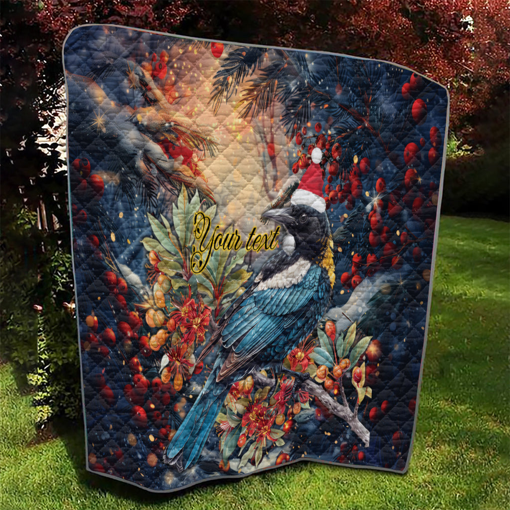 Personalised New Zealand Tui in Pohutukawa Quilt Christmas in July