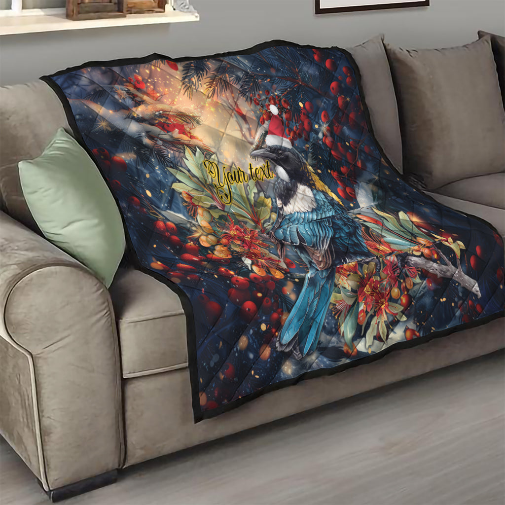 Personalised New Zealand Tui in Pohutukawa Quilt Christmas in July