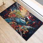 Personalised New Zealand Tui in Pohutukawa Rubber Doormat Christmas in July