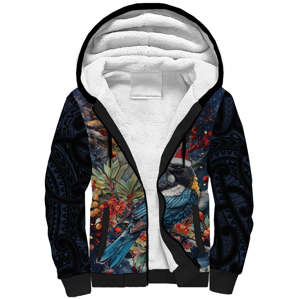 Personalised New Zealand Tui in Pohutukawa Sherpa Hoodie Christmas in July