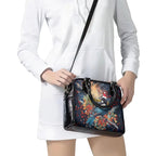 Personalised New Zealand Tui in Pohutukawa Shoulder Handbag Christmas in July