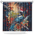 Personalised New Zealand Tui in Pohutukawa Shower Curtain Christmas in July
