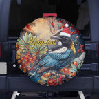 Personalised New Zealand Tui in Pohutukawa Spare Tire Cover Christmas in July