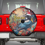 Personalised New Zealand Tui in Pohutukawa Spare Tire Cover Christmas in July