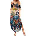 Personalised New Zealand Tui in Pohutukawa Summer Maxi Dress Christmas in July