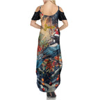Personalised New Zealand Tui in Pohutukawa Summer Maxi Dress Christmas in July