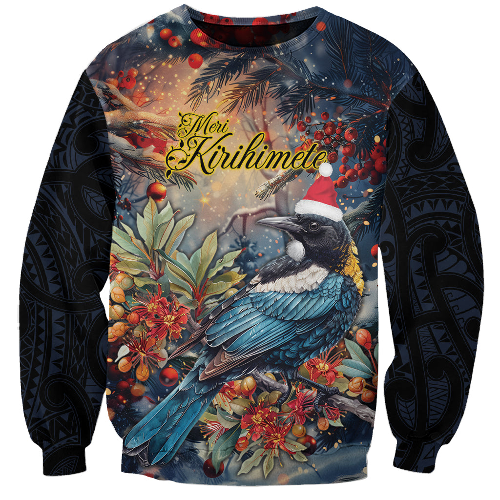 Personalised New Zealand Tui in Pohutukawa Sweatshirt Christmas in July