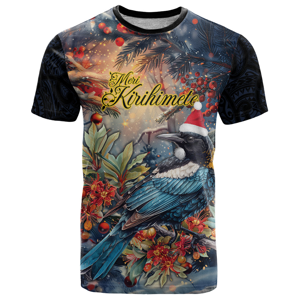 Personalised New Zealand Tui in Pohutukawa T Shirt Christmas in July