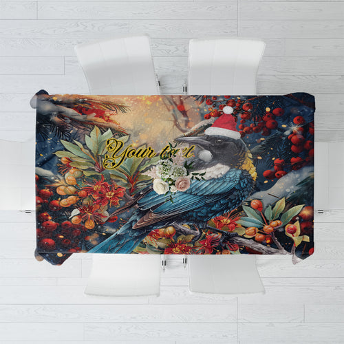Personalised New Zealand Tui in Pohutukawa Tablecloth Christmas in July
