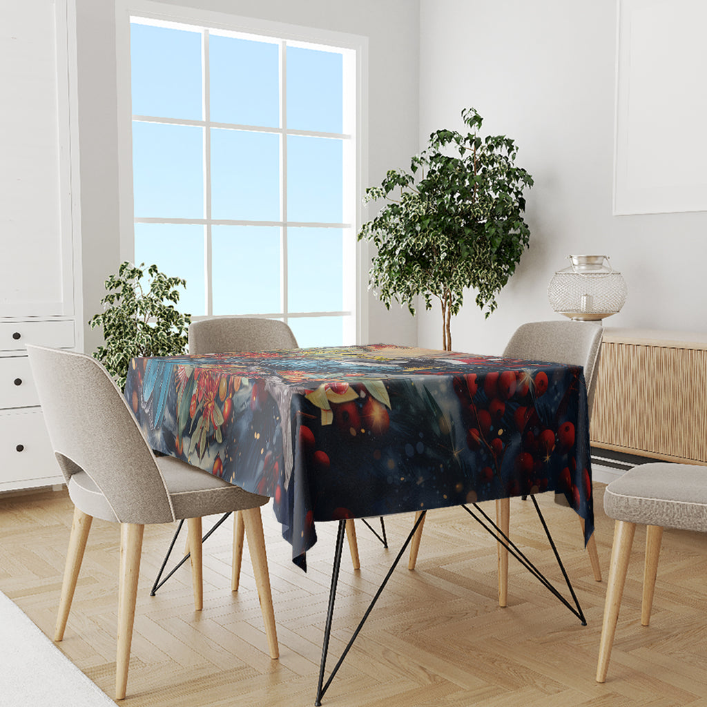 Personalised New Zealand Tui in Pohutukawa Tablecloth Christmas in July