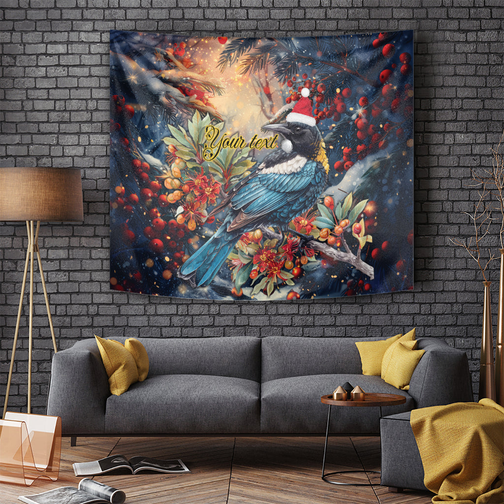 Personalised New Zealand Tui in Pohutukawa Tapestry Christmas in July