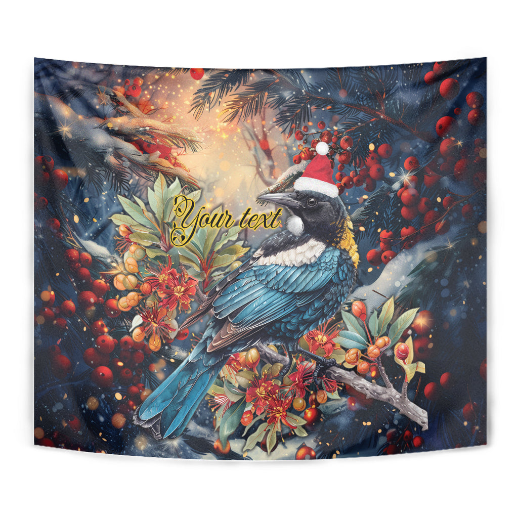 Personalised New Zealand Tui in Pohutukawa Tapestry Christmas in July