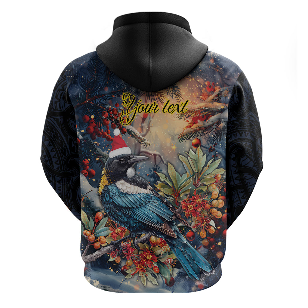 Personalised New Zealand Tui in Pohutukawa Zip Hoodie Christmas in July