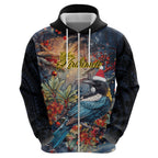 Personalised New Zealand Tui in Pohutukawa Zip Hoodie Christmas in July