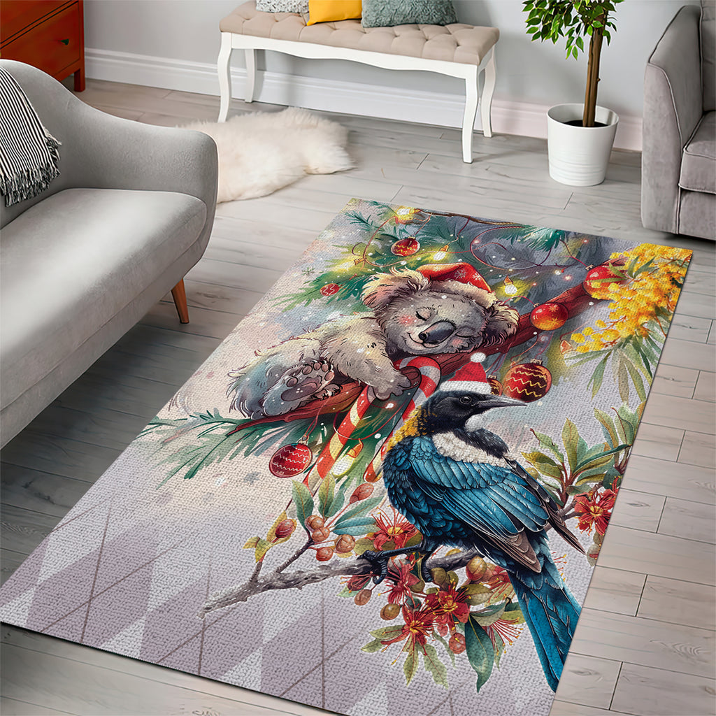 Koala and Tui Bird Christmas in July Area Rug
