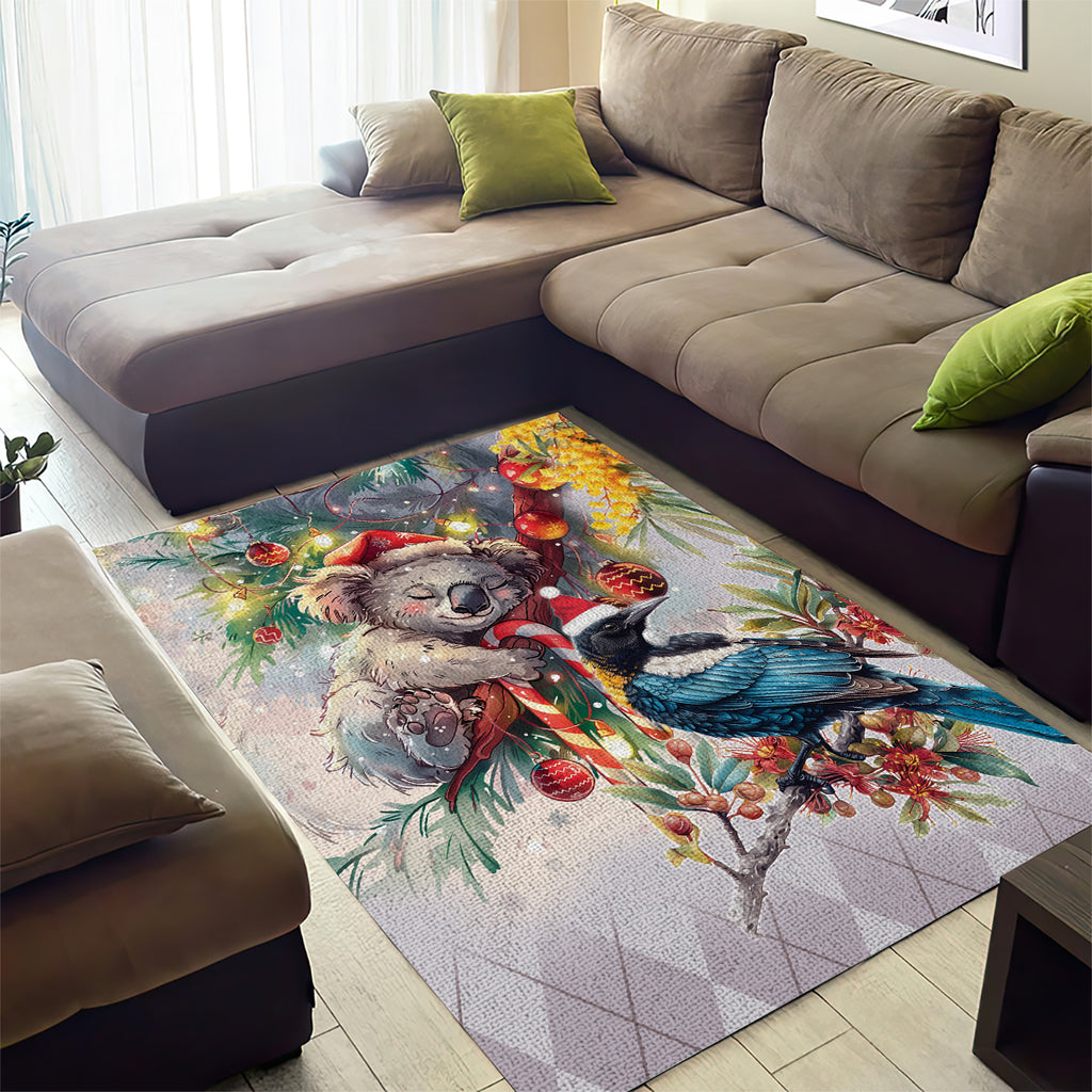 Koala and Tui Bird Christmas in July Area Rug