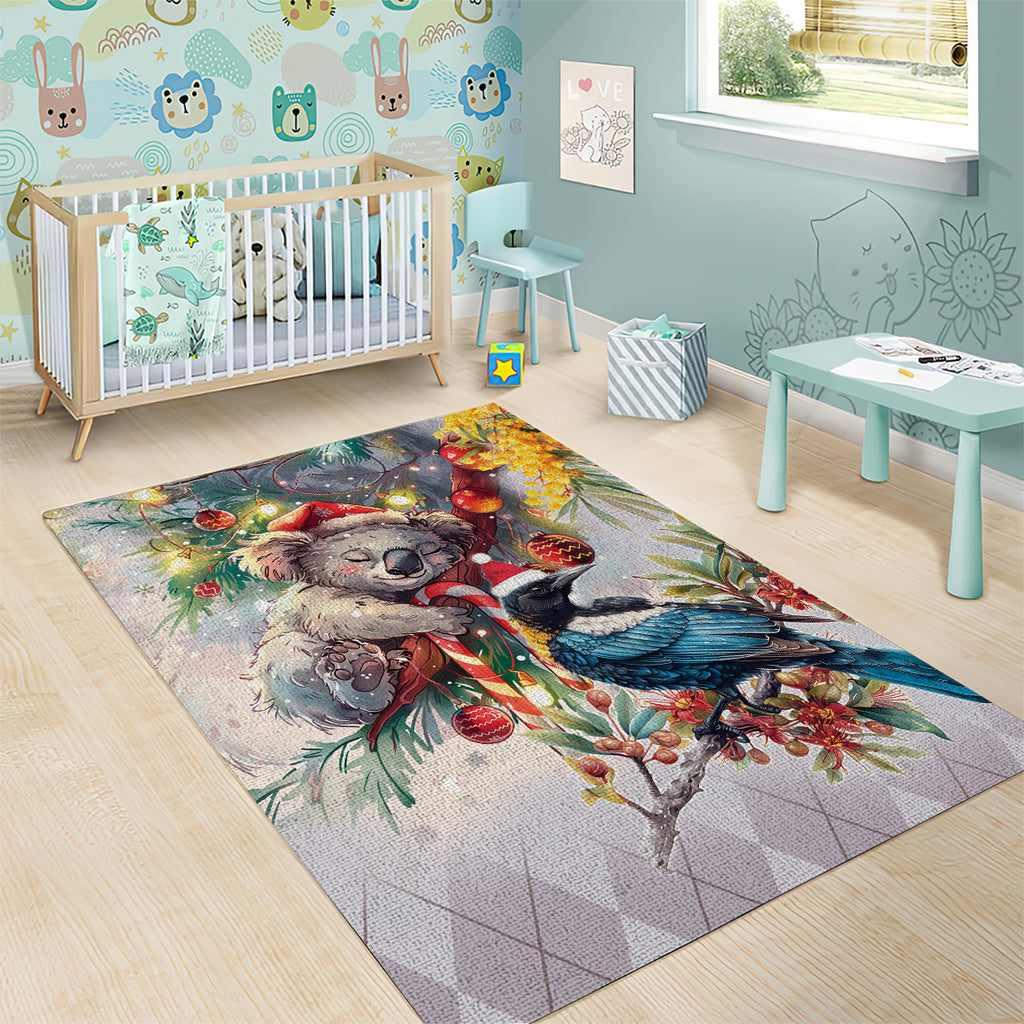 Koala and Tui Bird Christmas in July Area Rug