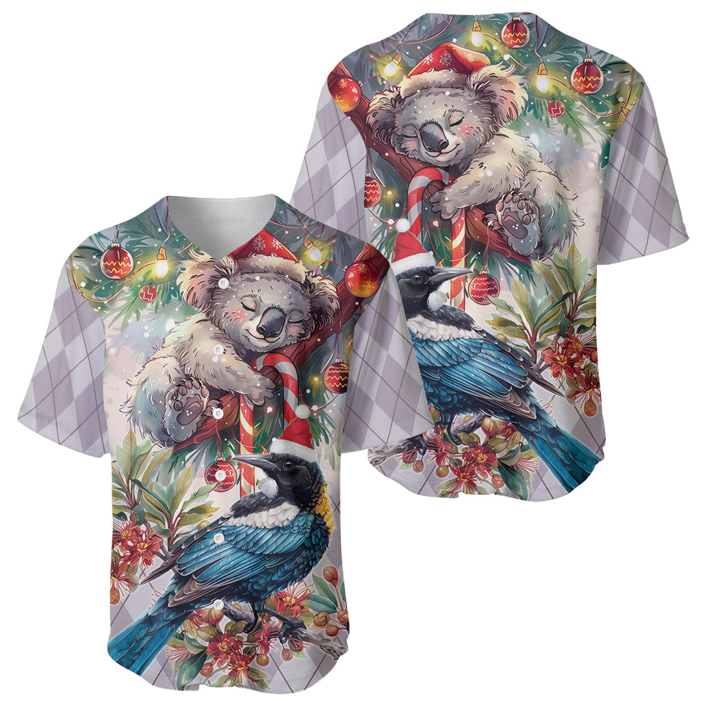 Koala and Tui Bird Christmas in July Baseball Jersey