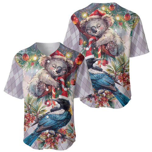 Koala and Tui Bird Christmas in July Baseball Jersey