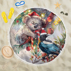 Koala and Tui Bird Christmas in July Beach Blanket