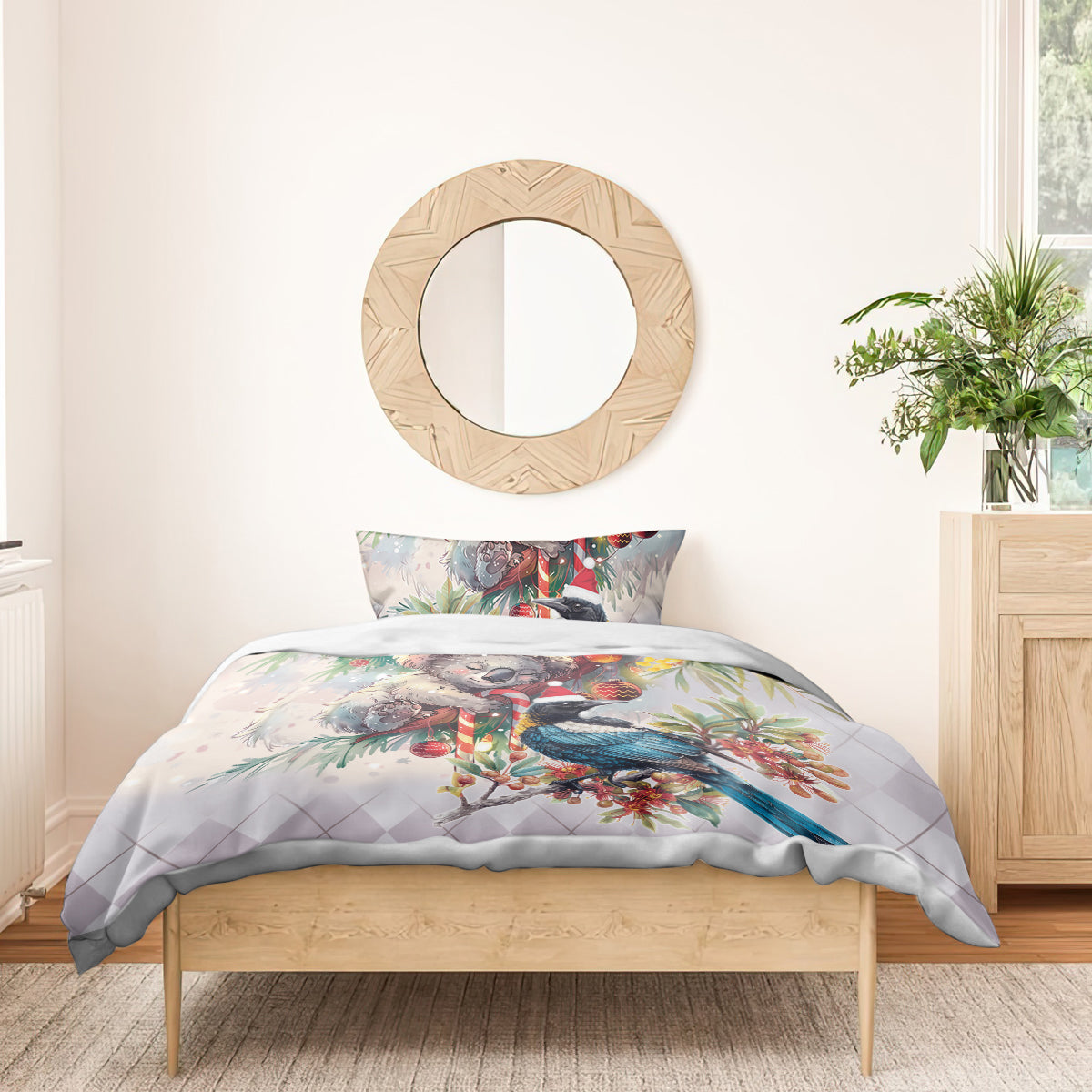 Koala and Tui Bird Christmas in July Bedding Set