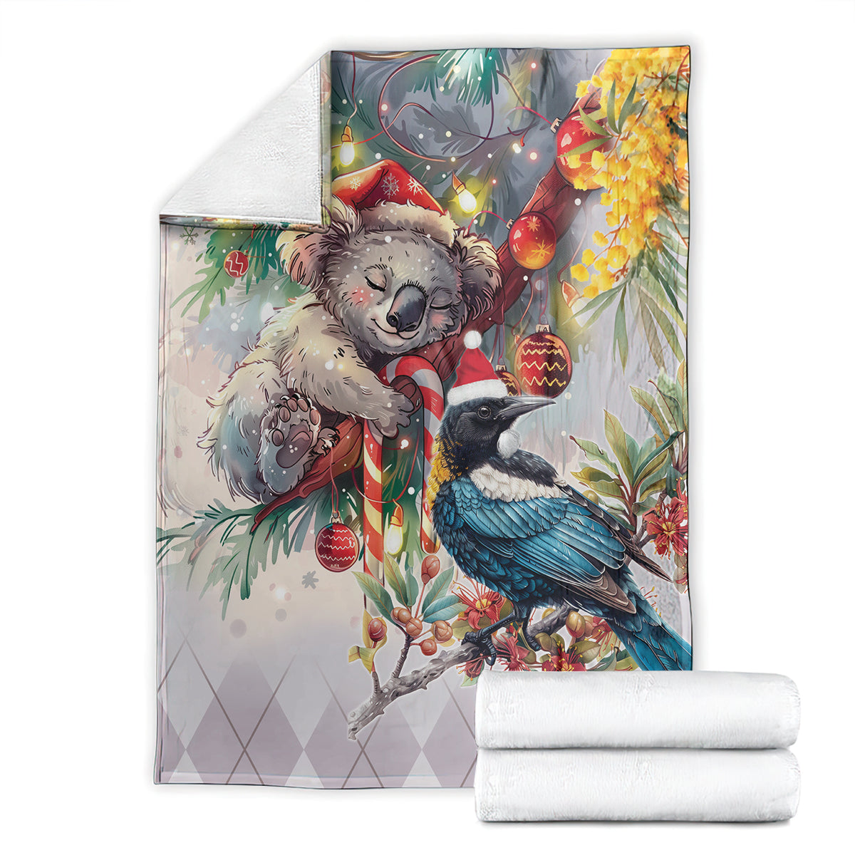 Koala and Tui Bird Christmas in July Blanket