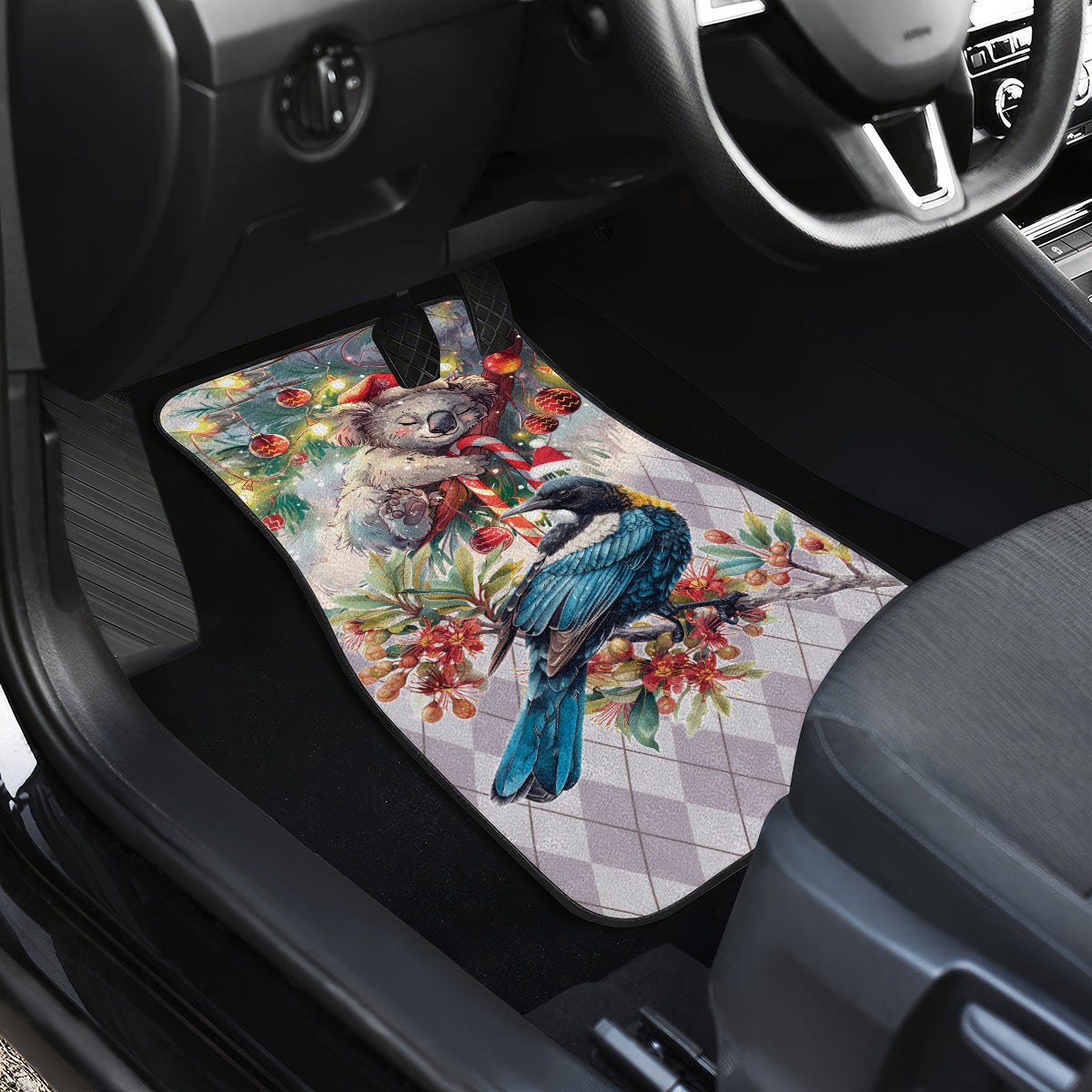 Koala and Tui Bird Christmas in July Car Mats