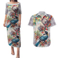 Koala and Tui Bird Christmas in July Couples Matching Puletasi and Hawaiian Shirt