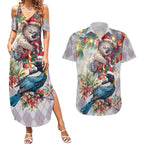 Koala and Tui Bird Christmas in July Couples Matching Summer Maxi Dress and Hawaiian Shirt