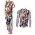 Koala and Tui Bird Christmas in July Couples Matching Tank Maxi Dress and Long Sleeve Button Shirt