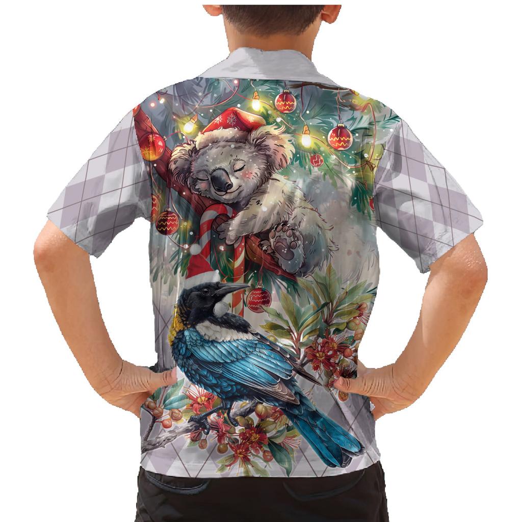Koala and Tui Bird Christmas in July Family Matching Mermaid Dress and Hawaiian Shirt