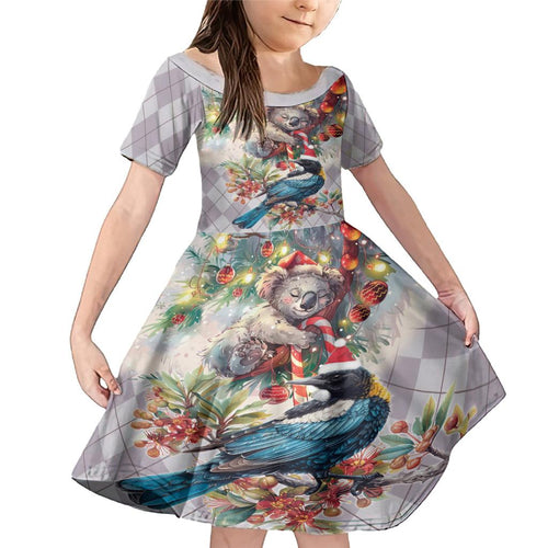 Koala and Tui Bird Christmas in July Family Matching Mermaid Dress and Hawaiian Shirt