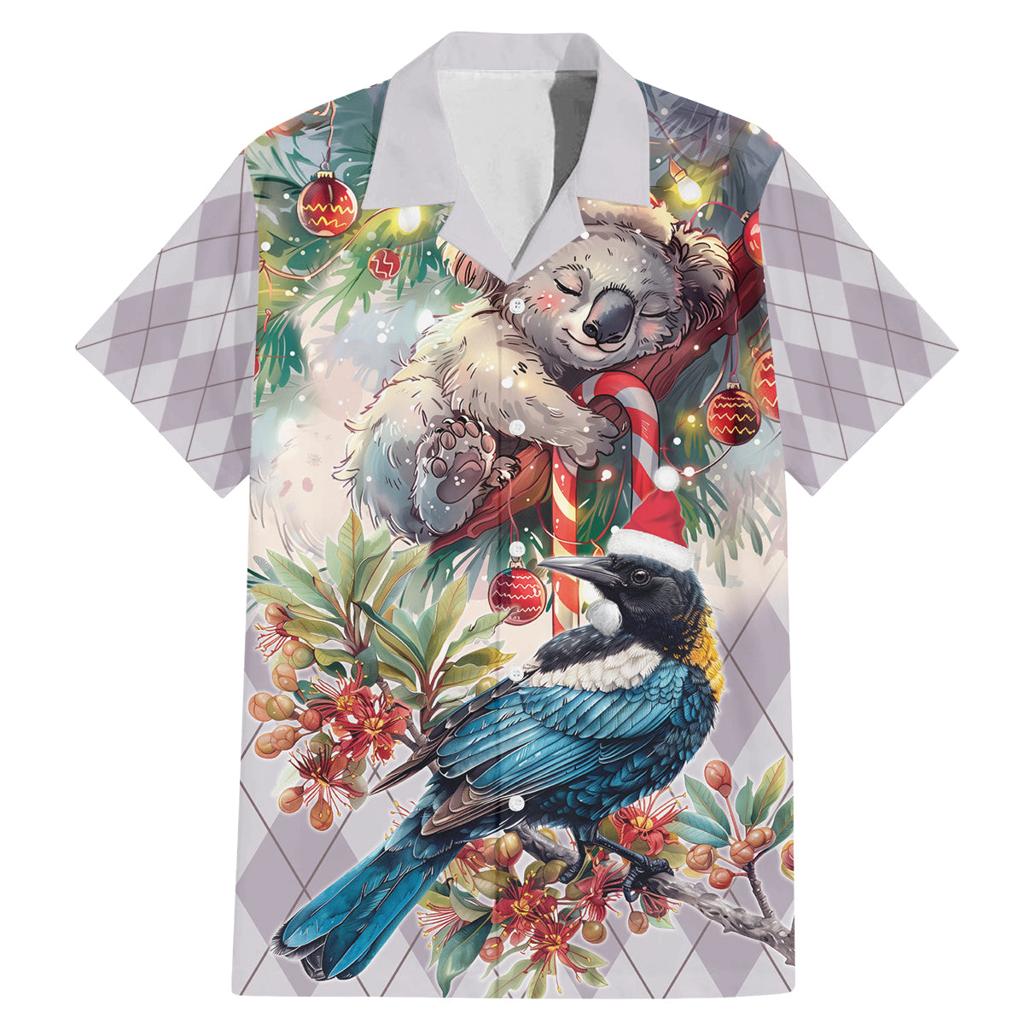 Koala and Tui Bird Christmas in July Family Matching Mermaid Dress and Hawaiian Shirt