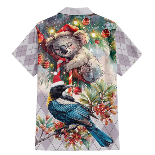 Koala and Tui Bird Christmas in July Family Matching Mermaid Dress and Hawaiian Shirt